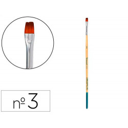 PINCEL PARA PINTURA ACRILICA Y ACUARELA LIDERPAPEL N 3 PUNTA PLANA DE PELO SINTETICO CERTIFICADO FSC