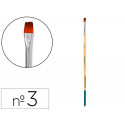 PINCEL PARA PINTURA ACRILICA Y ACUARELA LIDERPAPEL N 3 PUNTA PLANA DE PELO SINTETICO CERTIFICADO FSC