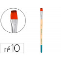 PINCEL PARA PINTURA ACRILICA Y ACUARELA LIDERPAPEL N 10 PUNTA PLANA DE PELO SINTETICO CERTIFICADO FS