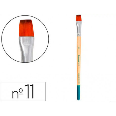 PINCEL PARA PINTURA ACRILICA Y ACUARELA LIDERPAPEL N 11 PUNTA PLANA DE PELO SINTETICO CERTIFICADO FS