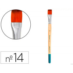 PINCEL PARA PINTURA ACRILICA Y ACUARELA LIDERPAPEL N 14 PUNTA PLANA DE PELO SINTETICO CERTIFICADO FS