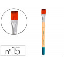 PINCEL PARA PINTURA ACRILICA Y ACUARELA LIDERPAPEL N 15 PUNTA PLANA DE PELO SINTETICO CERTIFICADO FS