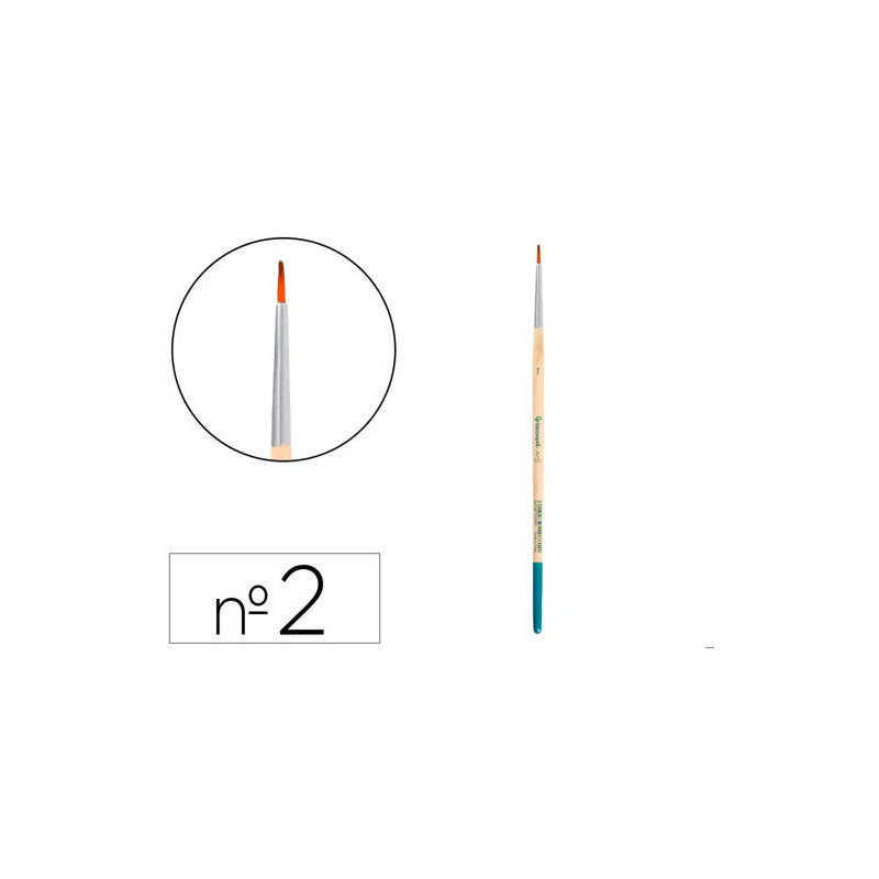 PINCEL PARA PINTURA ACRILICA Y ACUARELA LIDERPAPEL N 2 PUNTA REDONDA DE PELO SINTETICO CERTIFICADO F