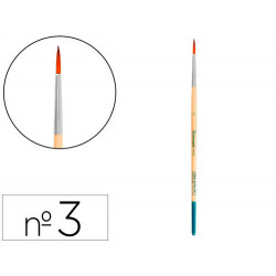 PINCEL PARA PINTURA ACRILICA Y ACUARELA LIDERPAPEL N 3 PUNTA REDONDA DE PELO SINTETICO CERTIFICADO F