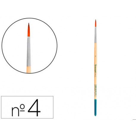 PINCEL PARA PINTURA ACRILICA Y ACUARELA LIDERPAPEL N 4 PUNTA REDONDA DE PELO SINTETICO CERTIFICADO F