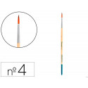 PINCEL PARA PINTURA ACRILICA Y ACUARELA LIDERPAPEL N 4 PUNTA REDONDA DE PELO SINTETICO CERTIFICADO F