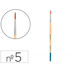 PINCEL PARA PINTURA ACRILICA Y ACUARELA LIDERPAPEL N 5 PUNTA REDONDA DE PELO SINTETICO CERTIFICADO F