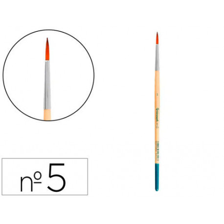 PINCEL PARA PINTURA ACRILICA Y ACUARELA LIDERPAPEL N 5 PUNTA REDONDA DE PELO SINTETICO CERTIFICADO F