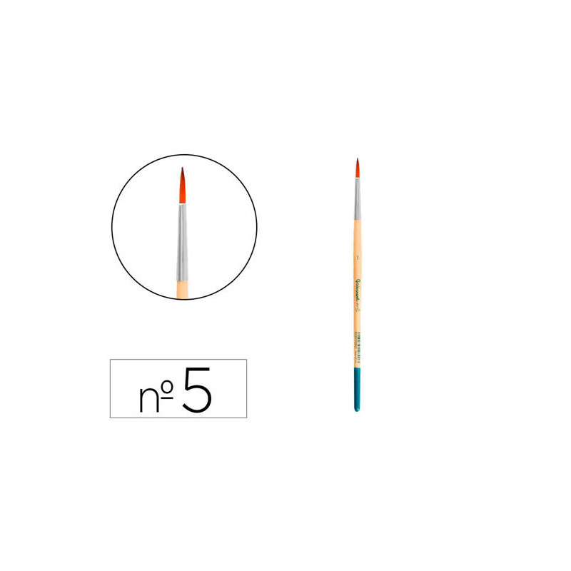 PINCEL PARA PINTURA ACRILICA Y ACUARELA LIDERPAPEL N 5 PUNTA REDONDA DE PELO SINTETICO CERTIFICADO F