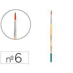 PINCEL PARA PINTURA ACRILICA Y ACUARELA LIDERPAPEL N 6 PUNTA REDONDA DE PELO SINTETICO CERTIFICADO F
