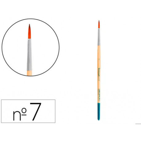 PINCEL PARA PINTURA ACRILICA Y ACUARELA LIDERPAPEL N 7 PUNTA REDONDA DE PELO SINTETICO CERTIFICADO F