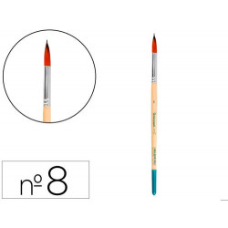 PINCEL PARA PINTURA ACRILICA Y ACUARELA LIDERPAPEL N 8 PUNTA REDONDA DE PELO SINTETICO CERTIFICADO F