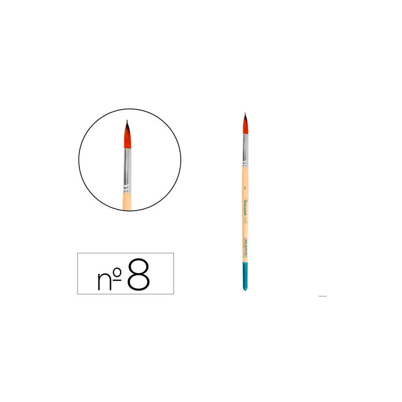 PINCEL PARA PINTURA ACRILICA Y ACUARELA LIDERPAPEL N 8 PUNTA REDONDA DE PELO SINTETICO CERTIFICADO F