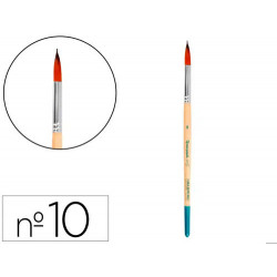 PINCEL PARA PINTURA ACRILICA Y ACUARELA LIDERPAPEL N 10 PUNTA REDONDA DE PELO SINTETICO CERTIFICADO 