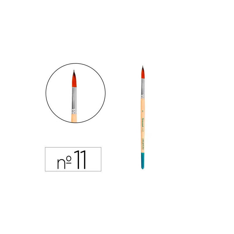 PINCEL PARA PINTURA ACRILICA Y ACUARELA LIDERPAPEL N 11 PUNTA REDONDA DE PELO SINTETICO CERTIFICADO 