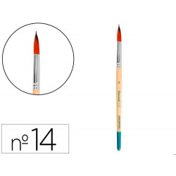 PINCEL PARA PINTURA ACRILICA Y ACUARELA LIDERPAPEL N 14 PUNTA REDONDA DE PELO SINTETICO CERTIFICADO 