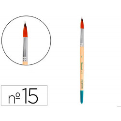 PINCEL PARA PINTURA ACRILICA Y ACUARELA LIDERPAPEL N 15 PUNTA REDONDA DE PELO SINTETICO CERTIFICADO 