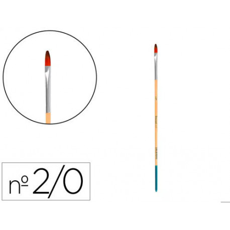 PINCEL PARA PINTURA ACRILICA Y ACUARELA LIDERPAPEL N 00 PUNTA FILBERT / LENGUA GATO DE PELO SINTETIC