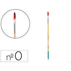 PINCEL PARA PINTURA ACRILICA Y ACUARELA LIDERPAPEL N 0 PUNTA FILBERT / LENGUA GATO DE PELO SINTETICO