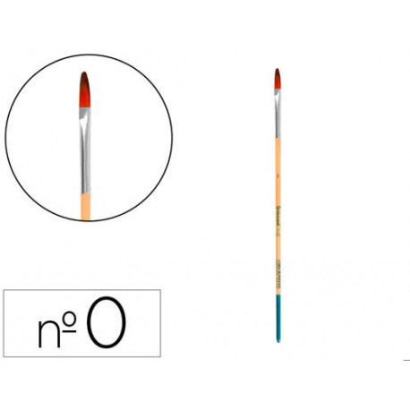 PINCEL PARA PINTURA ACRILICA Y ACUARELA LIDERPAPEL N 0 PUNTA FILBERT / LENGUA GATO DE PELO SINTETICO