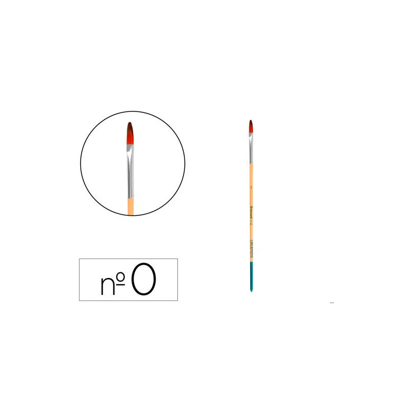 PINCEL PARA PINTURA ACRILICA Y ACUARELA LIDERPAPEL N 0 PUNTA FILBERT / LENGUA GATO DE PELO SINTETICO