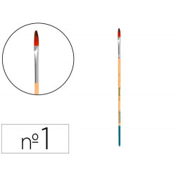 PINCEL PARA PINTURA ACRILICA Y ACUARELA LIDERPAPEL N 1 PUNTA FILBERT / LENGUA GATO DE PELO SINTETICO