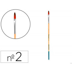 PINCEL PARA PINTURA ACRILICA Y ACUARELA LIDERPAPEL N 2 PUNTA FILBERT / LENGUA GATO DE PELO SINTETICO