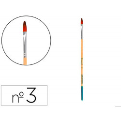 PINCEL PARA PINTURA ACRILICA Y ACUARELA LIDERPAPEL N 3 PUNTA FILBERT / LENGUA GATO DE PELO SINTETICO