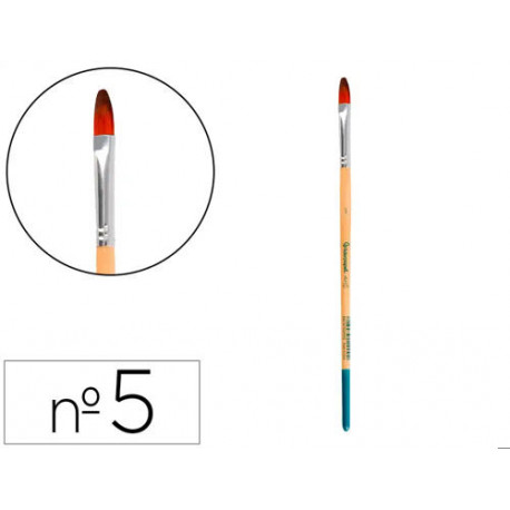 PINCEL PARA PINTURA ACRILICA Y ACUARELA LIDERPAPEL N 5 PUNTA FILBERT / LENGUA GATO DE PELO SINTETICO