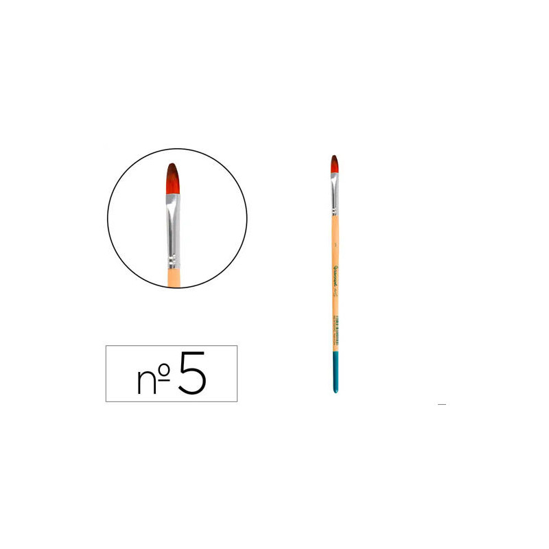 PINCEL PARA PINTURA ACRILICA Y ACUARELA LIDERPAPEL N 5 PUNTA FILBERT / LENGUA GATO DE PELO SINTETICO