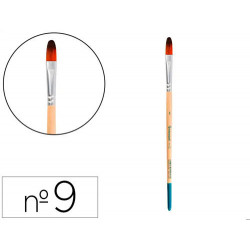 PINCEL PARA PINTURA ACRILICA Y ACUARELA LIDERPAPEL N 9 PUNTA FILBERT / LENGUA GATO DE PELO SINTETICO