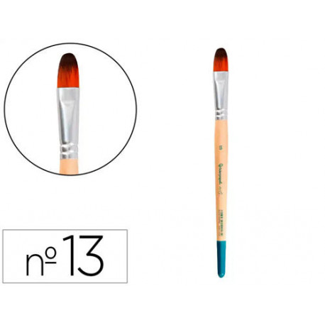 PINCEL PARA PINTURA ACRILICA Y ACUARELA LIDERPAPEL N 13 PUNTA FILBERT / LENGUA GATO DE PELO SINTETIC