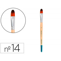 PINCEL PARA PINTURA ACRILICA Y ACUARELA LIDERPAPEL N 14 PUNTA FILBERT / LENGUA GATO DE PELO SINTETIC