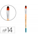 PINCEL PARA PINTURA ACRILICA Y ACUARELA LIDERPAPEL N 14 PUNTA FILBERT / LENGUA GATO DE PELO SINTETIC