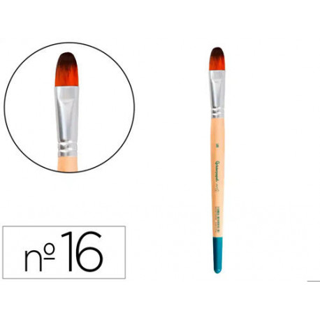 PINCEL PARA PINTURA ACRILICA Y ACUARELA LIDERPAPEL N 16 PUNTA FILBERT / LENGUA GATO DE PELO SINTETIC