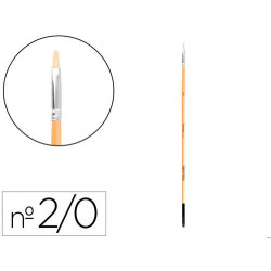 PINCEL PARA PINTURA AL OLEO Y ACRILICA LIDERPAPEL N 00 PUNTA PLANA DE PELO DE CERDA CERTIFICADO FSC