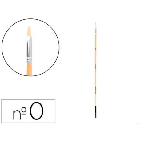 PINCEL PARA PINTURA AL OLEO Y ACRILICA LIDERPAPEL N 0 PUNTA PLANA DE PELO DE CERDA CERTIFICADO FSC