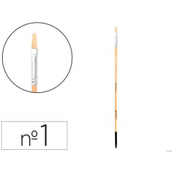PINCEL PARA PINTURA AL OLEO Y ACRILICA LIDERPAPEL N 1 PUNTA PLANA DE PELO DE CERDA CERTIFICADO FSC