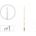 PINCEL PARA PINTURA AL OLEO Y ACRILICA LIDERPAPEL N 1 PUNTA PLANA DE PELO DE CERDA CERTIFICADO FSC