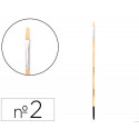 PINCEL PARA PINTURA AL OLEO Y ACRILICA LIDERPAPEL N 2 PUNTA PLANA DE PELO DE CERDA CERTIFICADO FSC