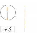 PINCEL PARA PINTURA AL OLEO Y ACRILICA LIDERPAPEL N 3 PUNTA PLANA DE PELO DE CERDA CERTIFICADO FSC