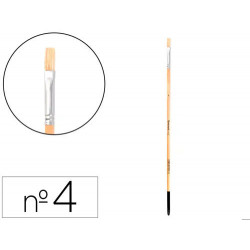 PINCEL PARA PINTURA AL OLEO Y ACRILICA LIDERPAPEL N 4 PUNTA PLANA DE PELO DE CERDA CERTIFICADO FSC