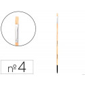 PINCEL PARA PINTURA AL OLEO Y ACRILICA LIDERPAPEL N 4 PUNTA PLANA DE PELO DE CERDA CERTIFICADO FSC