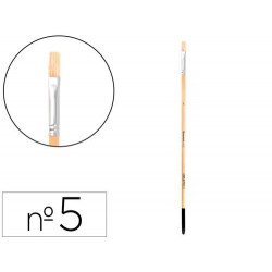 PINCEL PARA PINTURA AL OLEO Y ACRILICA LIDERPAPEL N 5 PUNTA PLANA DE PELO DE CERDA CERTIFICADO FSC