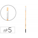 PINCEL PARA PINTURA AL OLEO Y ACRILICA LIDERPAPEL N 5 PUNTA PLANA DE PELO DE CERDA CERTIFICADO FSC