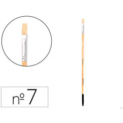 PINCEL PARA PINTURA AL OLEO Y ACRILICA LIDERPAPEL N 7 PUNTA PLANA DE PELO DE CERDA CERTIFICADO FSC