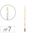 PINCEL PARA PINTURA AL OLEO Y ACRILICA LIDERPAPEL N 7 PUNTA PLANA DE PELO DE CERDA CERTIFICADO FSC