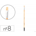 PINCEL PARA PINTURA AL OLEO Y ACRILICA LIDERPAPEL N 8 PUNTA PLANA DE PELO DE CERDA CERTIFICADO FSC