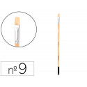 PINCEL PARA PINTURA AL OLEO Y ACRILICA LIDERPAPEL N 9 PUNTA PLANA DE PELO DE CERDA CERTIFICADO FSC