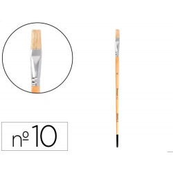 PINCEL PARA PINTURA AL OLEO Y ACRILICA LIDERPAPEL N 10 PUNTA PLANA DE PELO DE CERDA CERTIFICADO FSC